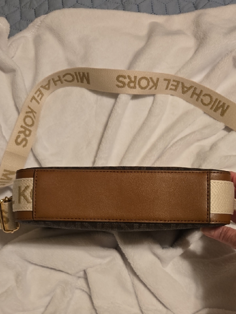 Michael Kors Brown Monogram Crossbody with Logo Strap - Picture 3 of 12